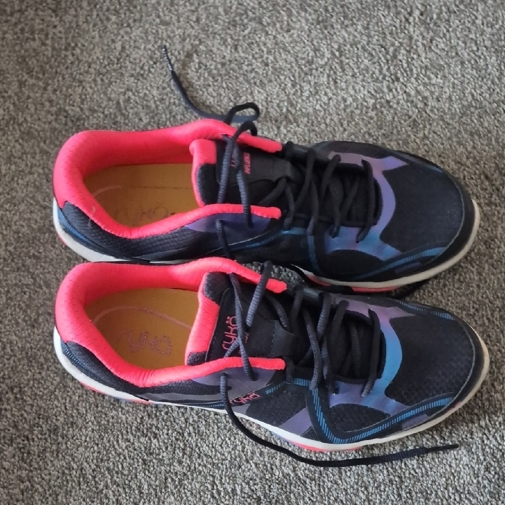 Ryka Black and Pink Sneakers 10W